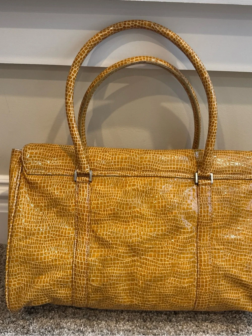 BCBG Max Azria Faux Croc-Embossed Top-Handle Large Women’s Bag Mobwife